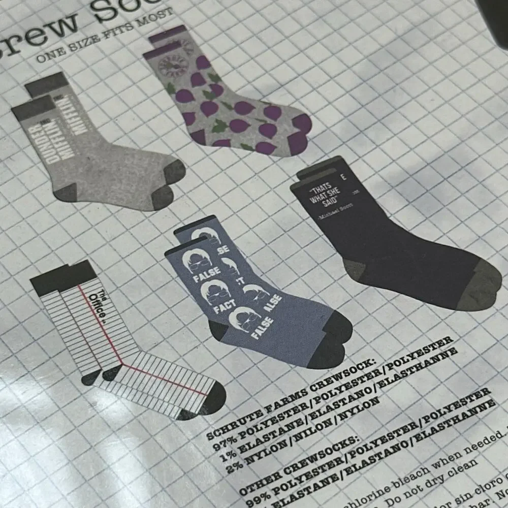 THE OFFICE Sock and Vinyl Figure Bundle Dwight Schrute‎ 5 Pack Socks Collectible